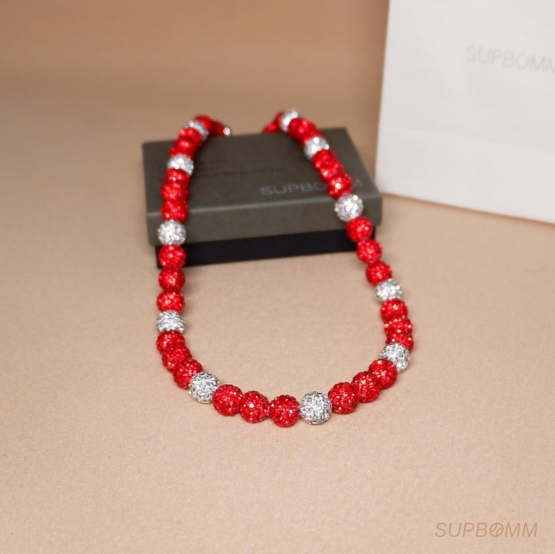 SUPBOMM Baseball Ice Necklace, Bling Beaded Necklaces, Drip Chain, League Team Colors Gifts for Men - Image 4